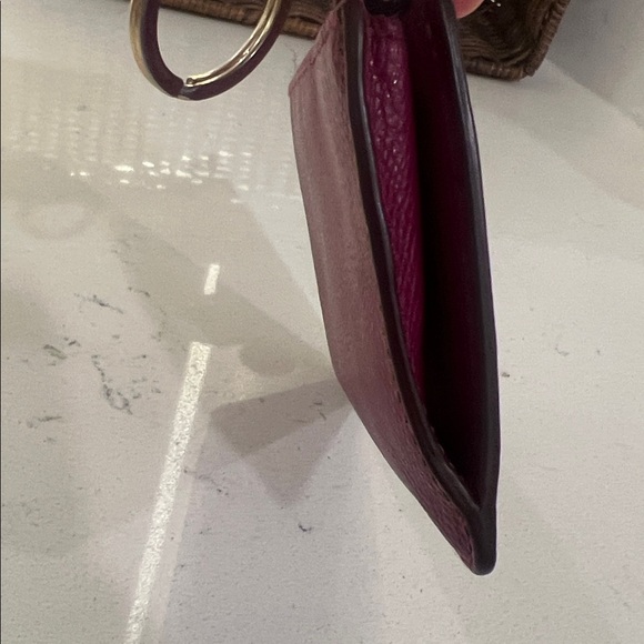 Coach Women's Burgundy Leather Wristlet - Picture 4 of 12